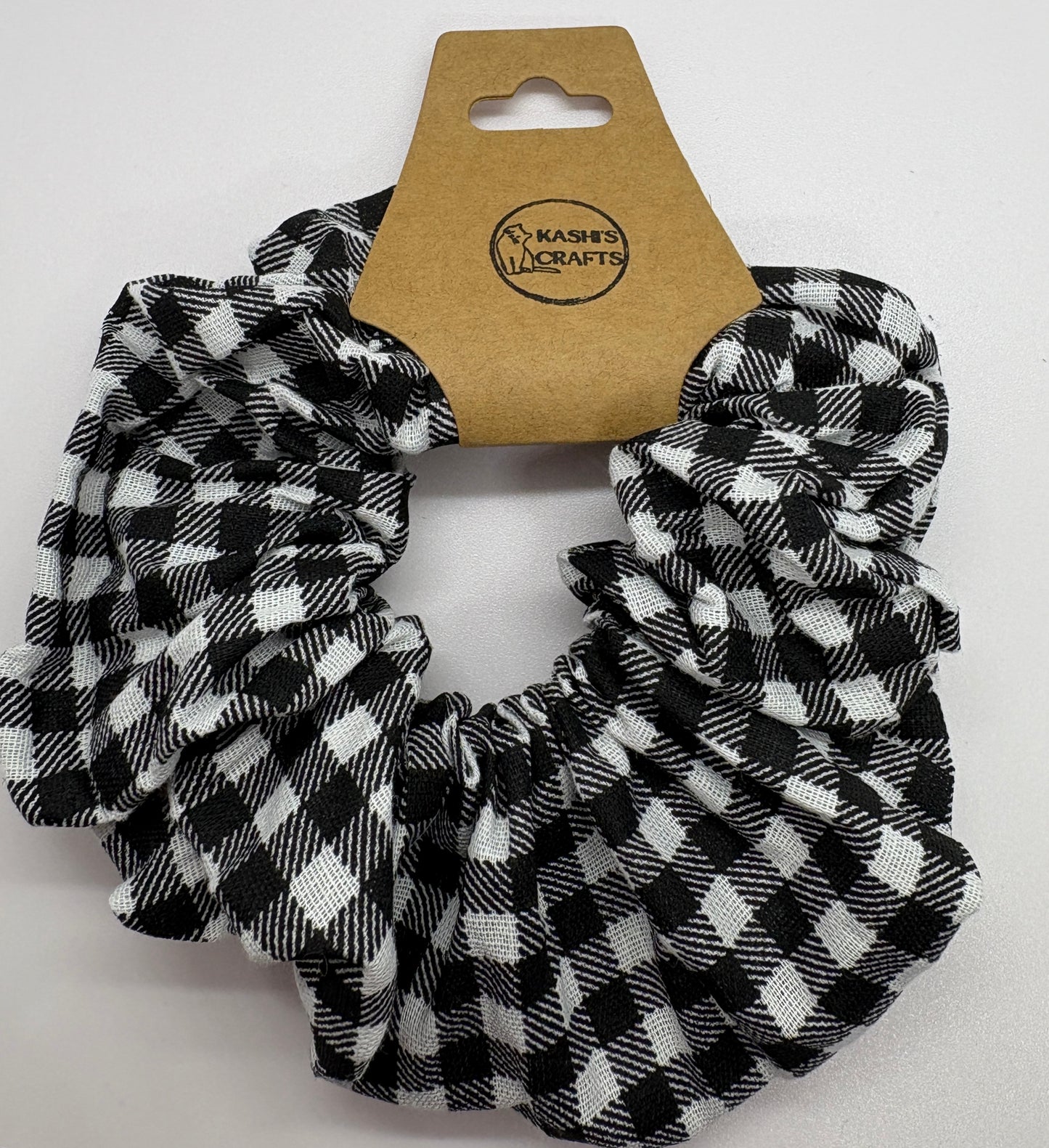 Black Gingham Scrunchie