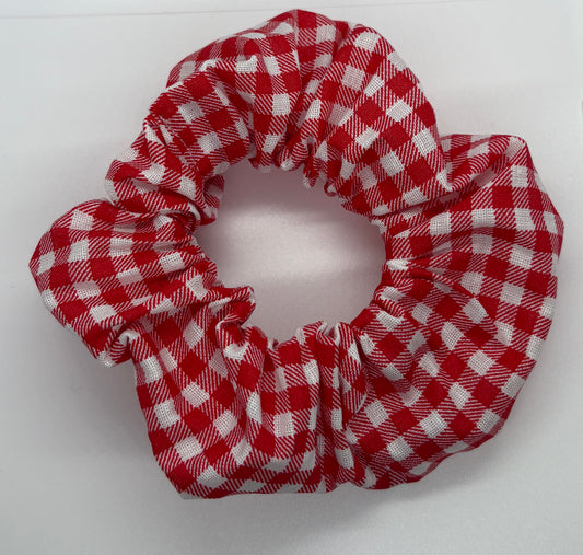 Red Gingham Scrunchie